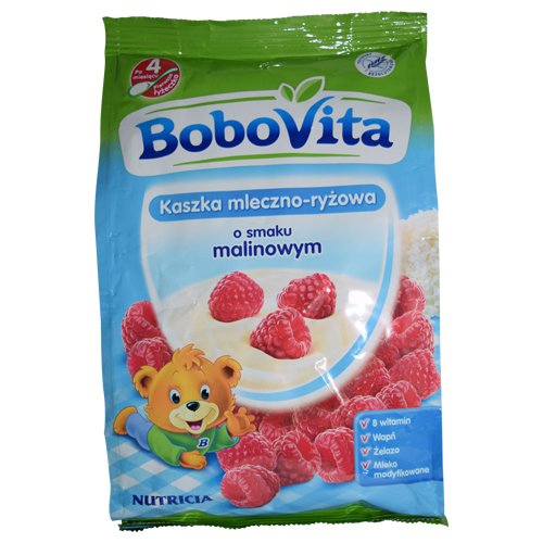 Bobovita Milk and Rice Gruel with Raspberries for Babies (230g/8.1oz)