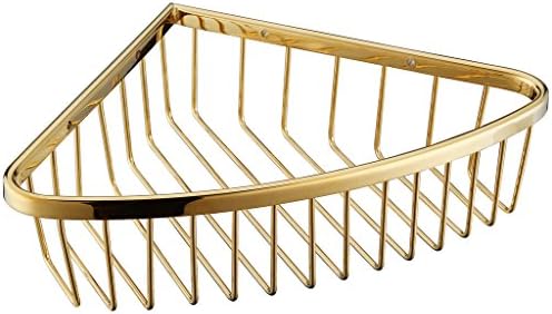 Simple Ti-PVD Finish Brass Triangle Bathroom Shelf Corner Wire Basket