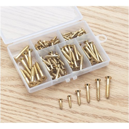 Grizzly H0569 Brass Wood Screw Assortment 100 pc.