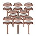 Malibu Outdoor One-Light Solar-Powered Mini Metal Tier Lights, Antique Copper, 8-Pack #LZ407K8