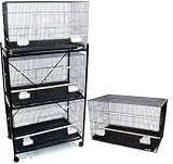 Brand New Lot of Four Aviary Breeding Bird Cage 30x18x18/Stand - BLACK