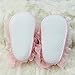 Leegoal Baby Girl Lace Trim Lace-up Prewalker Non-slip Shoes,Pink