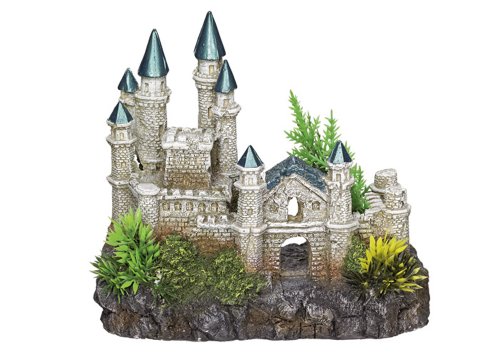 Aquarium Dekoration Aqua Ornaments \"SCHLOSS\" mit Pflanzen; L18,2 x B11,5 x H15 Preisvergleich