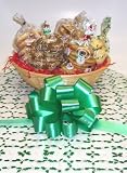 Gourmet Food : Scott's Cakes Small Grandma's Favorite Cookie Basket with no Handle Holly Wrapping