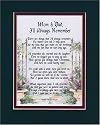 "Mom and Dad, I'll Always Remember" Touching 8x10 Poem, Double-matted in Dark Green Over Burgundy and Enhanced with Watercolor Graphics.
