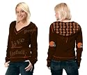 Cleveland Browns Women's Deep V-Neck Fleece Hoodie Pullover - by Alyssa Milano