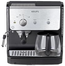 Krups XP2000 Expert Combination Pump Coffee Maker Black & Steel
