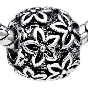 Round Shaped Poinsettia European Charm Beads - Pandora Bead & Bracelet Compatible