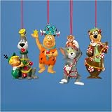 Set of 4 Hanna Barbera Yogi/Flintstones/Tom & Jerry/Jetsons Christmas Ornaments