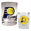 Indiana Pacers NBA Rocks Glass & Square Shot Glass Set - Primary Logo by Great American Products