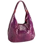 Carlos Falchi Grande Boat Hobo Shiny Anaconda Hobo