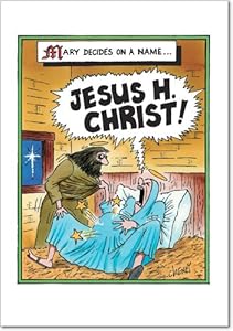 Probe: most christmas cards don't have religious themes Amazon.com : B1643 Box Set of 12 H Christ Funny Christmas Paper