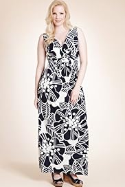 Plus Twisted Front Floral Maxi Jersey Dress