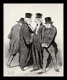 Honor��� Daumier (Only in two instances lost - we go to court Reich.) White Wood-Mounted Art Poster Print - 11