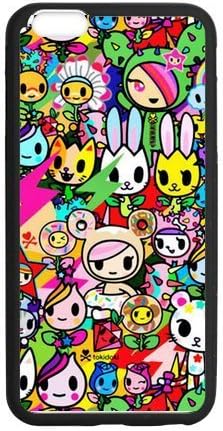 LeonardCustom- Cartoon Tokidoki Black / White Hard Flexible TPU Rubber Case for iPhone 6 Plus (5.5 inch) -LCI6PU600
