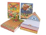 4 PC Assorted: Victorian Mandolin, Victorian Butterfly, Jewel Stripe Pearl, Jewel Chinoiserie Gold Foil Embellished Pocket Note Pads ~ Set of 3 assorted