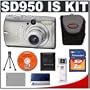 Canon PowerShot SD950 IS 12.1 Megapixel Digital Camera with 3.7x Optical Zoom + 2GB SecureDigital (SD) Card + USB 2.0 Card Reader + Spare NB-5L Battery for Canon + Padded Carrying Case