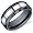 Beveled Edge 8mm Comfort Fit Mens Black Ceramic and Tungsten Combination Wedding Band Ring Size 8