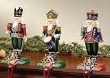 Set of 3 Happy Holidays Nutcracker Figure Christmas Stocking Holders 10