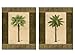 2 East Indies Palm Tree Art Prints Tropical Home Decor 8x10