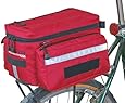 Bushwhacker Mesa Red - Bicycle Trunk Bag Cycling Rack Pack Bike Rear Bag - w/ Rear Light Clip Attachment & Reflective Trim