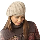 Betmar Finely Cabled Cashmere Beret Hat
