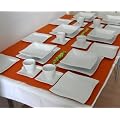 Tafelservice Cannes 12 Personen Geschirr aus Porzellan Geschirr wei� neu sch�ne Teller