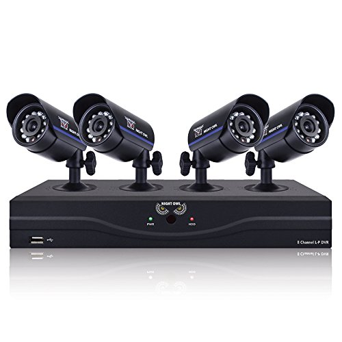 Night Owl Security L-85-4511 8-Channel 960H DVR with 500GB HDD HDMI 4 Night Vision Cameras and Free Night Owl Lite App (Black)