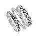 Sterling Silver Women's Bali Plain Nugget 3 Ring Set Beautiful Band Sizes 3-14