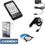 Black Durable Rubber Soft Silicone Skin Cover Case + Rapid Car Charger + Home Travel Charger + Clear Durable Reusable LCD Screen Protector + USB Data Cable for Verizon Samsung I900 I910 Omnia Smartphone