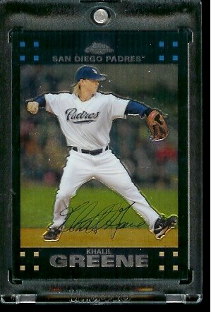 2007 Topps Chrome #164 Khalil Greene San Diego Padres Baseball Card - Mint Condition - Shipped In Protective Display Case !