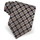 Floral Geometric Tie by Principessa Regale - Black Silk