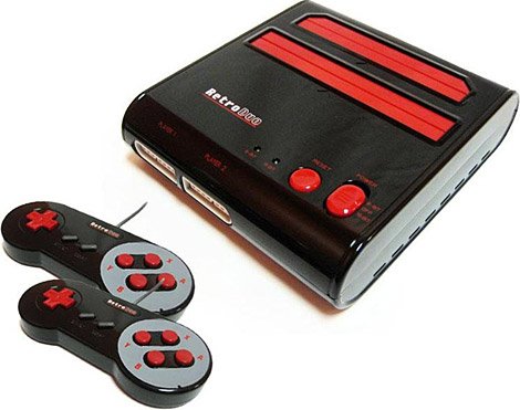 Retro-Bit Retro Duo Twin Video Game System NES & SNES Black/Red