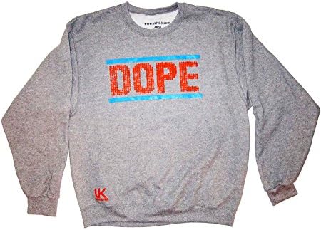 Untuckt Since 1983 Men's Dope Crew Neck Matches Air Jordan 10 Bobcats Large Grey/Orange/Blue