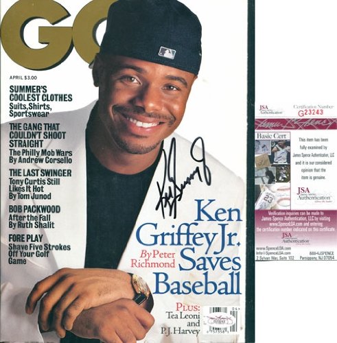 Ken Griffey Jr Autographed/Hand Signed April 1996 GQ Magazine (JSA)