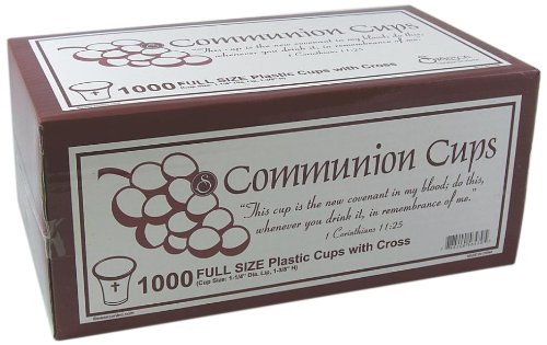 Communion Cups Clear with cross Pack of 1000
