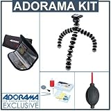 Joby GP2 Gorillapod SLR Tripod / Grip Kit with Professional Lens Cleaning Kit,Adorama Hurricane Blower, Digital Memory Wallet(4)