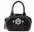 Guess Blondie Brown Vinyl Ladies Handbag E/W Satchel