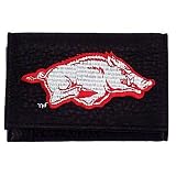 Arkansas Razorbacks Embroidered Leather Tri-Fold Wallet