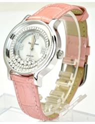 Royal Crown Womens Ladies Genuine Leather Strap Watch Pink