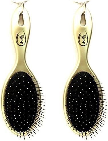 Beauticom (Quantity: 2 Pieces) Amazing Detangling Wet &amp; Dry Hair Brush Flexible Bristles No pain No Tangle Detangle Comb (Metallic Gold 2pcs)