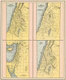 Cram 1892 Antique Print Showing Four Different Maps of the Middle East in Biblical Times