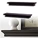 brightmaison Crown Molding Floating Shelves Picture Ledge – 2 Set Shelf – for Frames Book Display Décor with Concealed Metal Bracket for Stable Wall Mount (Black)