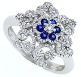 0.19ct Sapphire and Diamond Ring in 14Kt White Gold
