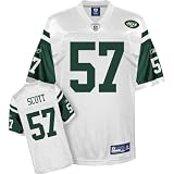 Reebok New York Jets Bart Scott Replica White Jersey Large