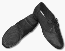 Youth Black Combo Split Sole Jazz Shoes (Sizes 11 - 11 1/2)