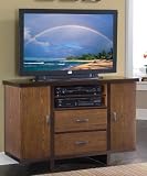 Entertainment Credenza Contemporary Style in Walnut Finish
