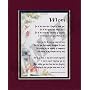 "Mom" Touching 8x10 Poem, Double-matted In Burgundy/Dark Green And Enhanced With Watercolor Graphics.