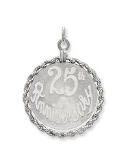 Sterling Silver 25th Anniversary Disc Charm