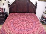 IMAGE OF Maroon Handmade Embroidered Queen Bedding Wall Tapestry